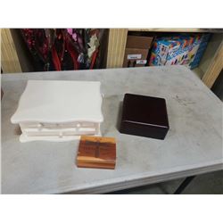 3 decorative wooden boxes