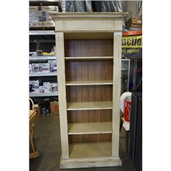 WHITE BOOKSHELF - APPROX 82 INCHES TALL