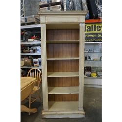 WHITE BOOKSHELF - APPROX 82 INCHES TALL