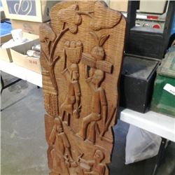 47" highly carved slab of wood