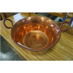 Hand hammered copper pot