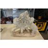 Image 2 : Elephant statue, bird candleabra and wooden corner shelves