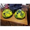 Image 1 : 2 HAND PAINTED GLASS DOMES