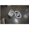 Image 1 : WHITE WICKER MIRROR AND WHITE WICKER BASKET