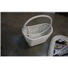 Image 3 : WHITE WICKER MIRROR AND WHITE WICKER BASKET