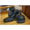 Image 1 : Dark jade green puppy love II statue