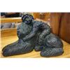 Image 2 : Dark jade green puppy love II statue