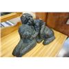 Image 3 : Dark jade green puppy love II statue
