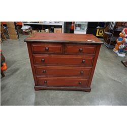 RED 5 DRAWER DRESSER