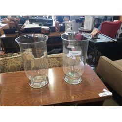 2 LARGE GLASS VASES