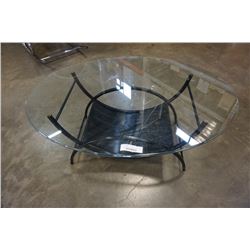 GLASSTOP METAL BASE COFFEE TABLE