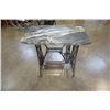 Image 1 : Marble top singer sewing table with trestle base