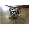 Image 8 : Marble top singer sewing table with trestle base