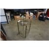 Image 3 : BRASS AND GLASS SIDE TABLE MISSING ONE PIECE OF GLASS