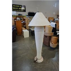 TALL POTTERY FLOOR LAMP - APPROX 5 FOOT TALL WITH SHADE