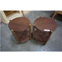 PAIR OF ROUND IKEA 2 TIER ENDTABLES