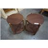 Image 1 : PAIR OF ROUND IKEA 2 TIER ENDTABLES