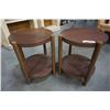 Image 2 : PAIR OF ROUND IKEA 2 TIER ENDTABLES