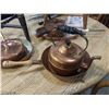 Image 3 : LOT OF COPPER POTS, PANS, KETTLE