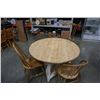 Image 1 : ROUND FARM TABLE AND 4 SPINDLE BACK CHAIRS