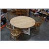 Image 2 : ROUND FARM TABLE AND 4 SPINDLE BACK CHAIRS