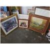 Image 1 : Signed oil on canvas, signed watercolor and needlepoint