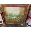 Image 2 : Signed oil on canvas, signed watercolor and needlepoint