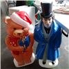 Image 1 : 35" christmas bear & 38" christmas caroller illuminted lawn ornaments