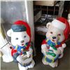 Image 1 : Two illuminated Christmas bear lawn ornaments 30 inches tall
