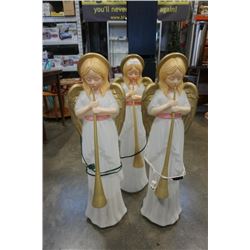 Three Christmas angel 35" illumintaed lawn ornaments 2 are weighted