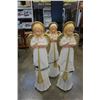 Image 1 : Three Christmas angel 35" illumintaed lawn ornaments 2 are weighted