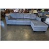 Image 1 : BRAND NEW GREY FABRIC 2 PC SECTIONAL SOFA WITH CUPHOLDERS, AND REMOVABLE PILLOW BACKS, RETAIL $1299 