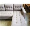 Image 2 : BRAND NEW CHARCOAL TUFTED REVERSIBLE SECTIONAL SOFA - RETAIL $899, NEW IN BOX