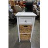 Image 1 : WHITE AND WICKER 3 DRAWER STAND