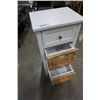 Image 4 : WHITE AND WICKER 3 DRAWER STAND