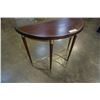Image 3 : ORIENTAL ACCENT BRASS AND WOOD D TABLE