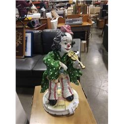 CAPODIMONTE CLOWN FIGURE - APPROX 22 INCHES TALL