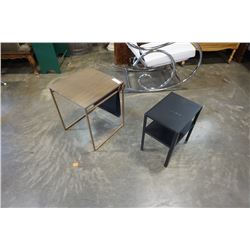 METAL MAGAZINE RACK ENDTABLE AND SMALL BLACK ENDTABLE