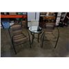Image 1 : BISTRO SET WITH MIRRORED TABEL AND 2 WICKER CHAIRS