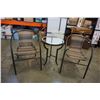 Image 2 : BISTRO SET WITH MIRRORED TABEL AND 2 WICKER CHAIRS