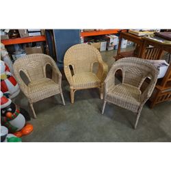 3 WICKER CHAIRS