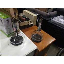 PAIR OF MODERN GLASS TABLE LAMPS