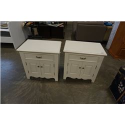 PAIR OF WHITE 1 DRAWER NIGHTSTANDS