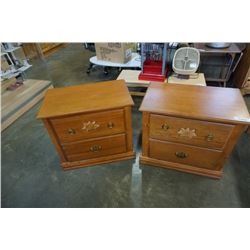 PAIR OF WOOD 2 DRAWER NIGHTSTANDS