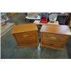 Image 1 : PAIR OF WOOD 2 DRAWER NIGHTSTANDS