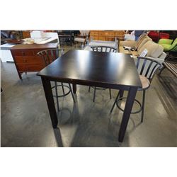 MODERN DINING TABLE AND 3 BAR STOOLS