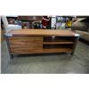 Image 2 : MODERN 1 DRAWER TV STAND WITH BRUSHED METAL ACCENTS
