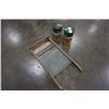 Image 1 : ANTIQUE GLASS WASHBOARD AND 4 TOBACCO TINS