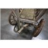 Image 10 : VITNAGE WOOD WAGON WITH METAL RIMMED WHEELS