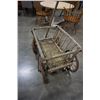 Image 2 : VITNAGE WOOD WAGON WITH METAL RIMMED WHEELS